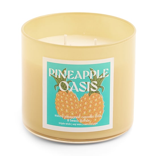 Distant Lands 14oz Pinapple Oasis 3-Wick Scented Jar Candle