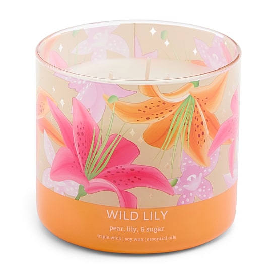 Distant Lands 14oz Wild Lily 3-Wick Scented Jar Candle