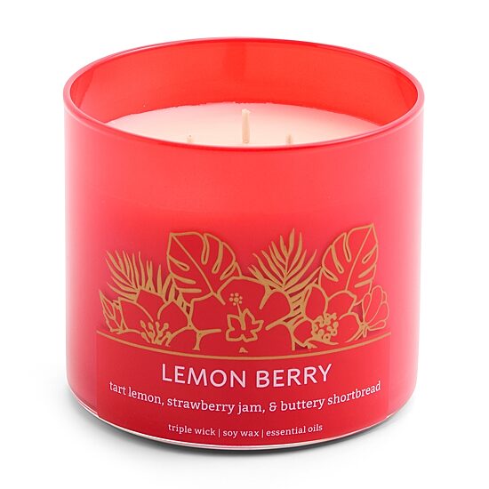 Distant Lands 14oz Lemon Berry 3-Wick Scented Jar Candle