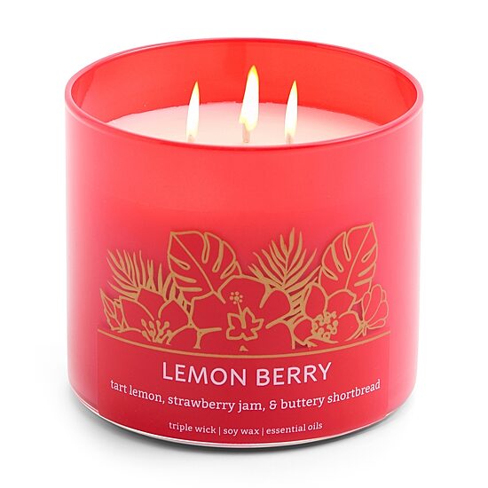 Distant Lands 14oz Lemon Berry 3-Wick Scented Jar Candle