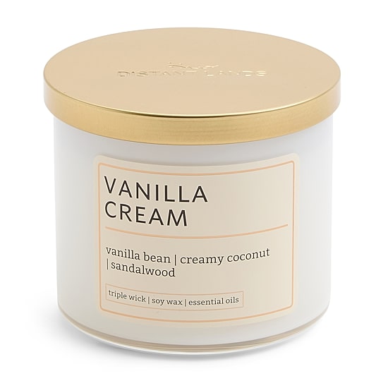 Distant Lands 14oz Vanilla Cream 3-Wick Scented Jar Candle