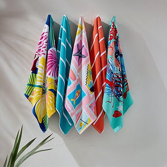 Outdoor Oasis Orchid Print Beach Towel