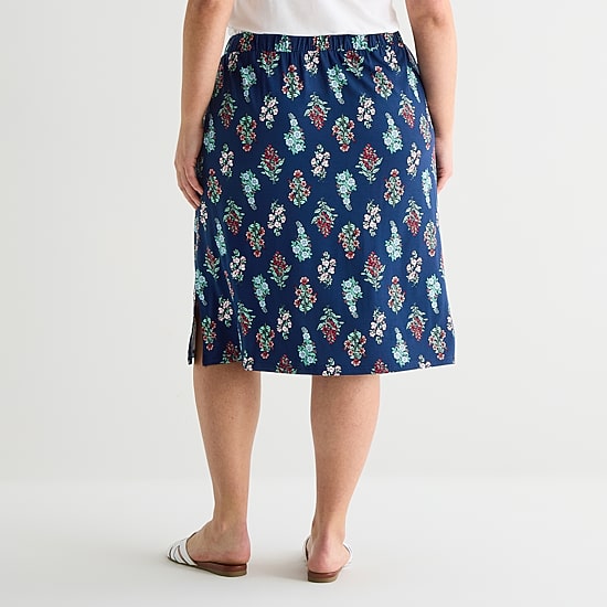 St. John's Bay Womens Plus Midi A-Line Skirt