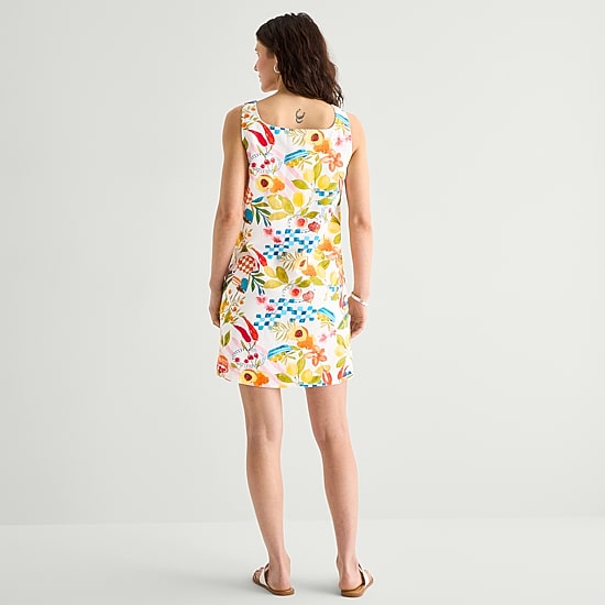 St. John's Bay Womens Square Neck Sleeveless Shift Dress