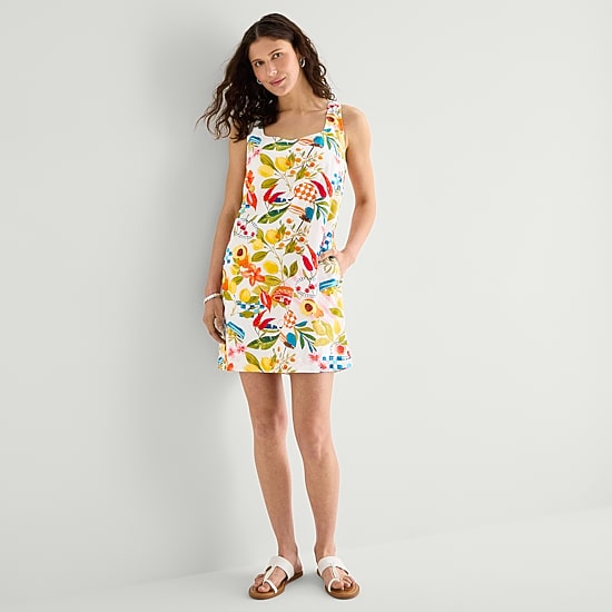 St. John's Bay Womens Square Neck Sleeveless Shift Dress