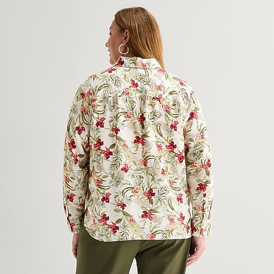 Liz Claiborne Womens Plus Long Sleeve Blouse