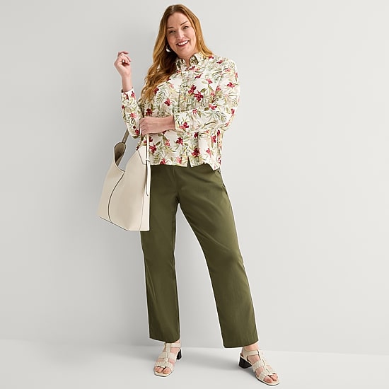 Liz Claiborne Womens Plus Long Sleeve Blouse