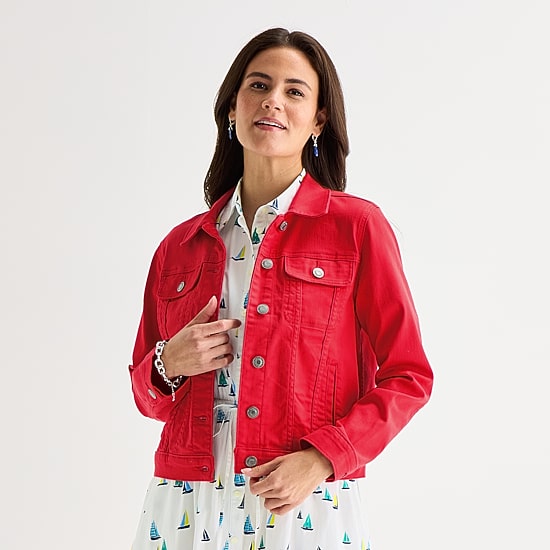 St. John's Bay Womens Tall Denim Lightweight Jacket