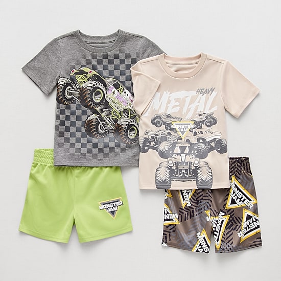 Toddler Boys Monster Jam Jersey 4-pc. Short Set