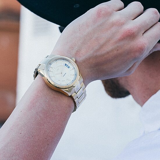 JBW Bond Mens Diamond-Accent Gold-Tone Stainless Steel Watch J6311A