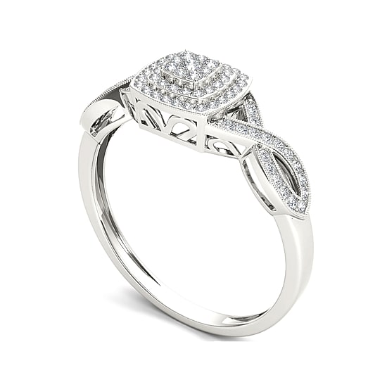 1/4 CT.T.W. Natural Diamond 10K White Gold Engagement Ring