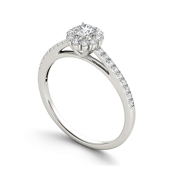 1/2 CT.T.W. Natural Diamond 10K White Gold Engagement Ring