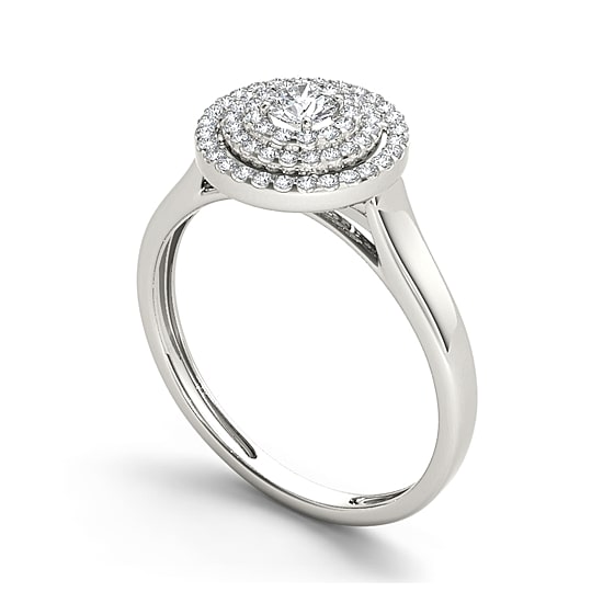 1/2 CT.T.W. Natural Diamond 10K White Gold Engagement Ring