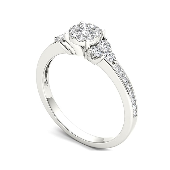 1/2 CT.T.W. Natural Diamond 10K White Gold Engagement Ring