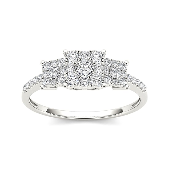 1/2 CT.T.W. Natural Diamond 10K White Gold Engagement Ring