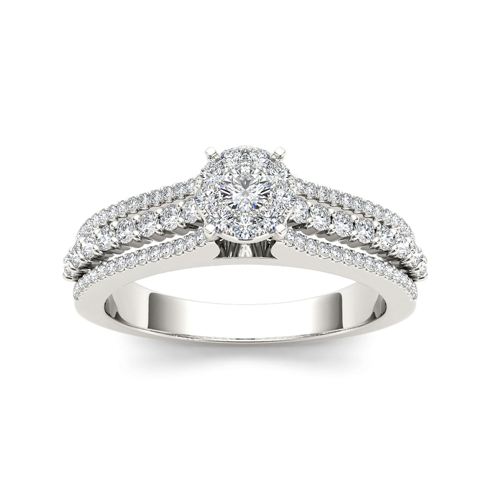 1/2 CT.T.W. Natural Diamond 10K White Gold Engagement Ring