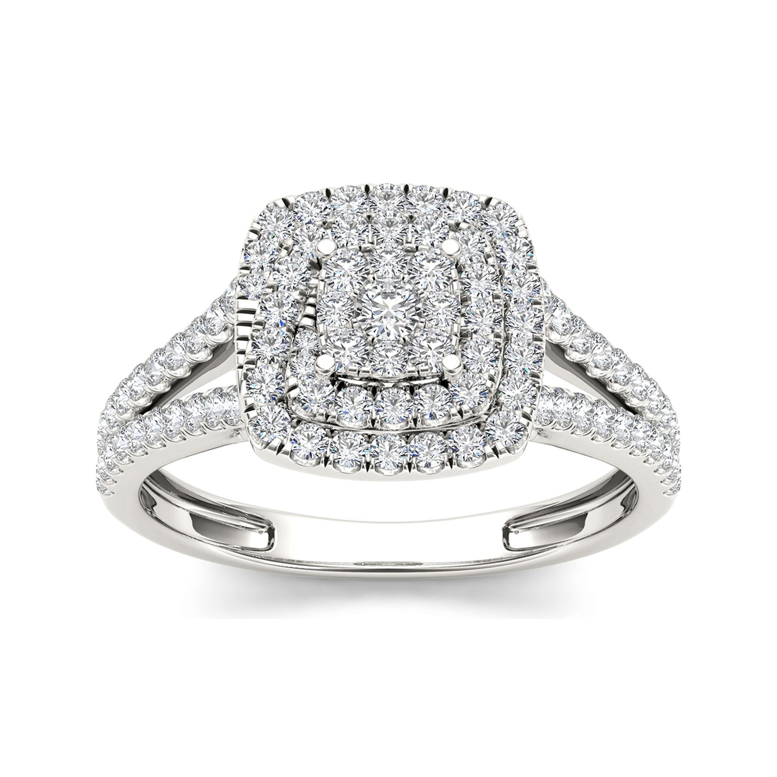 1/2 CT.T.W. Natural Diamond 10K White Gold Engagement Ring