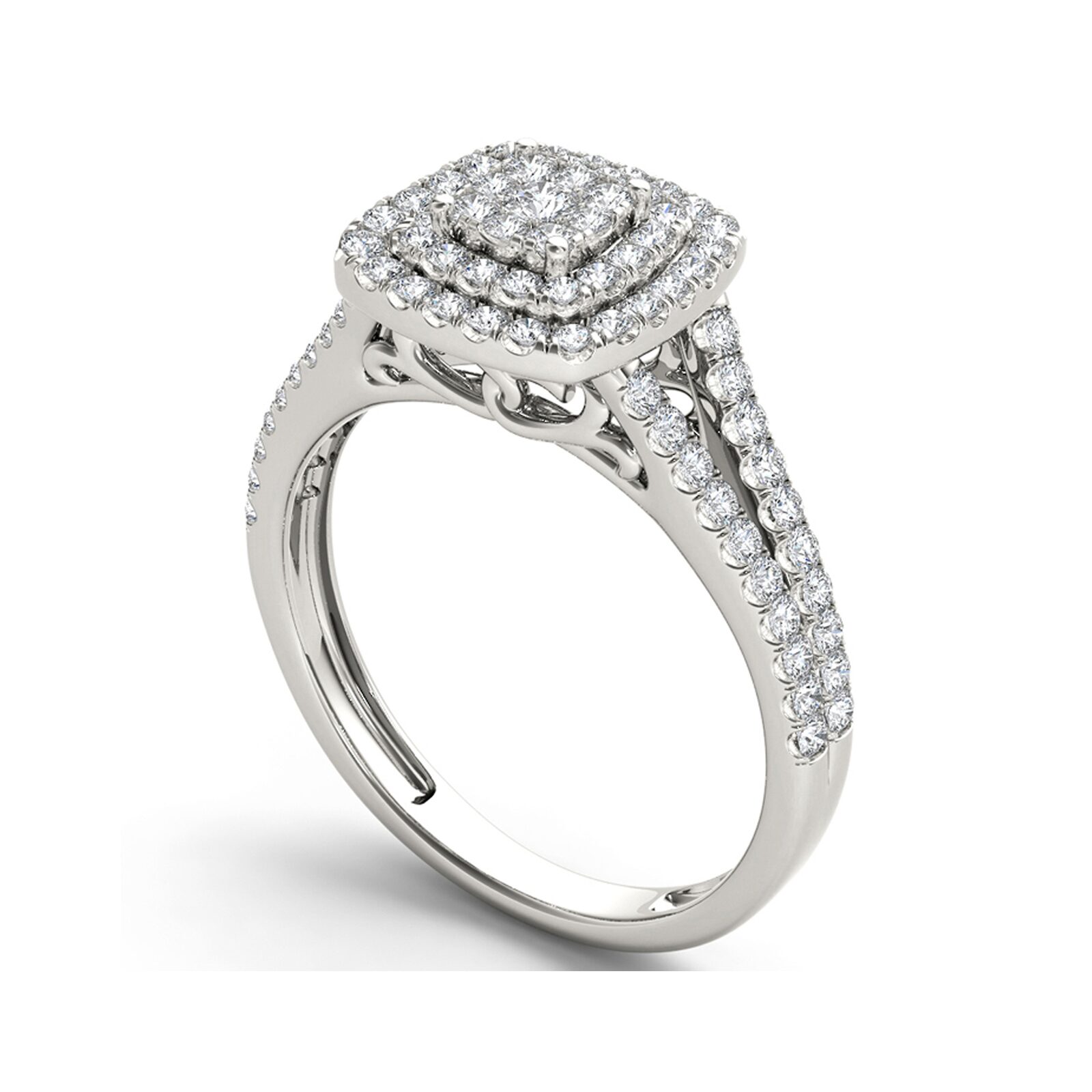 1/2 CT.T.W. Natural Diamond 10K White Gold Engagement Ring