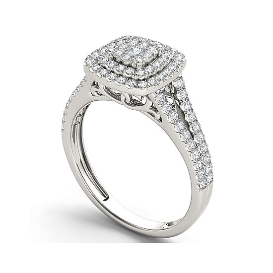 1/2 CT.T.W. Natural Diamond 10K White Gold Engagement Ring