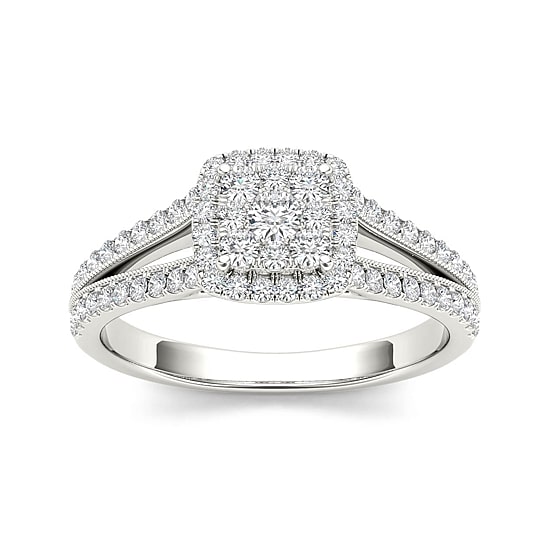 1/2 CT.T.W. Natural Diamond 10K Yellow Gold Engagement Ring