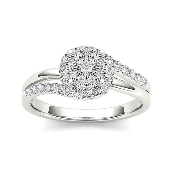 1/2 CT.T.W. Natural Diamond 10K White Gold Engagement Ring