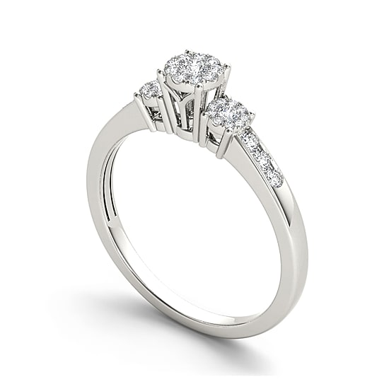 1/3 CT.T.W. Natural Diamond 10K White Gold Engagement Ring