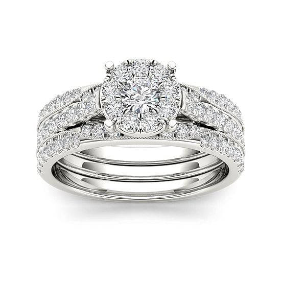 1 CT.T.W. Natural Diamond 14K Yellow Gold Bridal Set