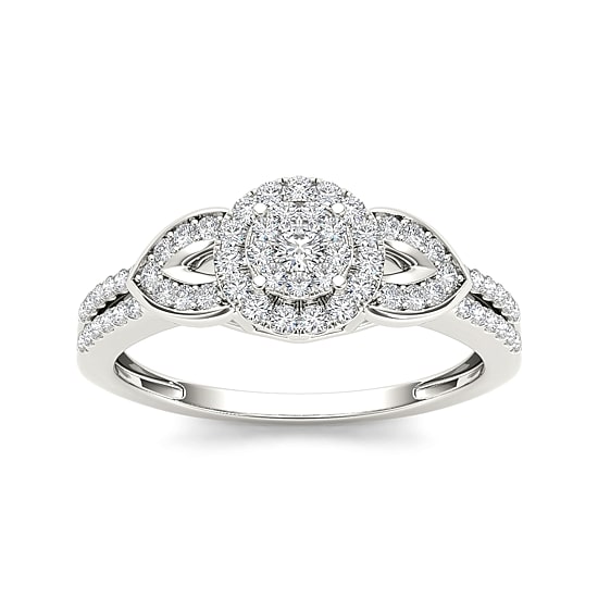 3/8 CT.T.W. Natural Diamond 10K White Gold Engagement Ring