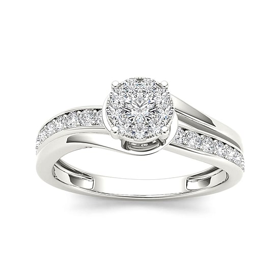 3/8 CT.T.W. Natural Diamond 10K White Gold Engagement Ring