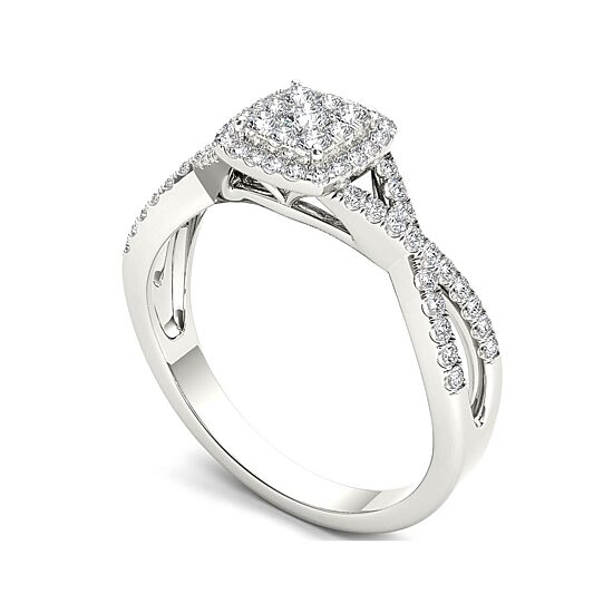 3/8 CT.T.W. Natural Diamond 10K White Gold Engagement Ring