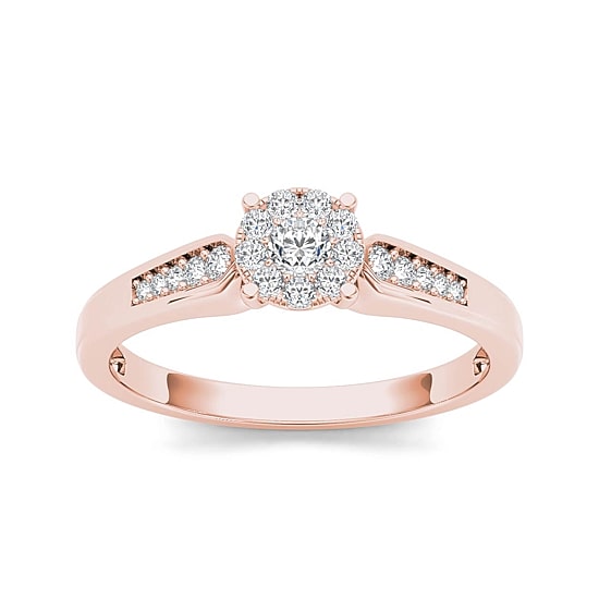 1/4 CT.T.W. Natural Diamond 10K Rose Gold Engagement Ring