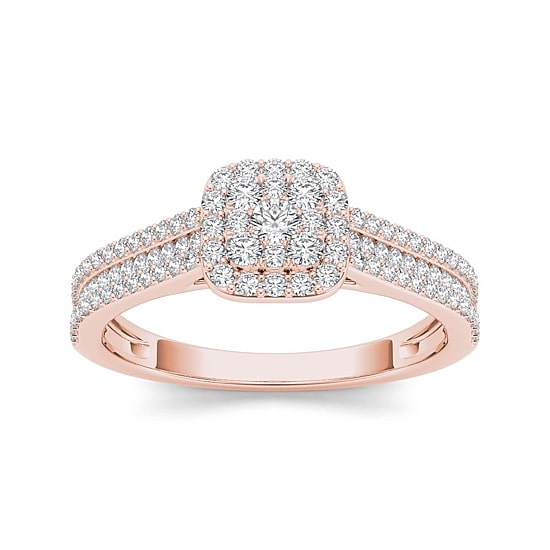 1/2 CT.T.W. Natural Diamond 10K Rose Gold Engagement Ring