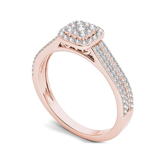 1/2 CT.T.W. Natural Diamond 10K Rose Gold Engagement Ring