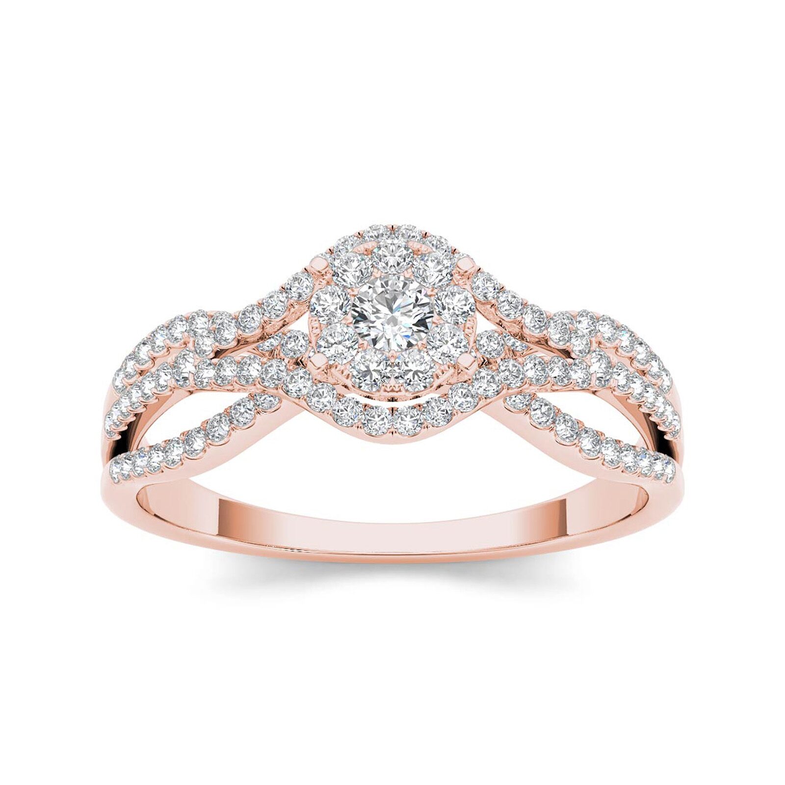 CT.T.W. Natural Diamond 10K Rose Gold Engagement Ring