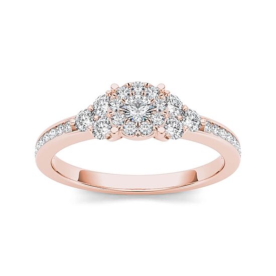 1/2 CT.T.W. Natural Diamond 10K Rose Gold Engagement Ring