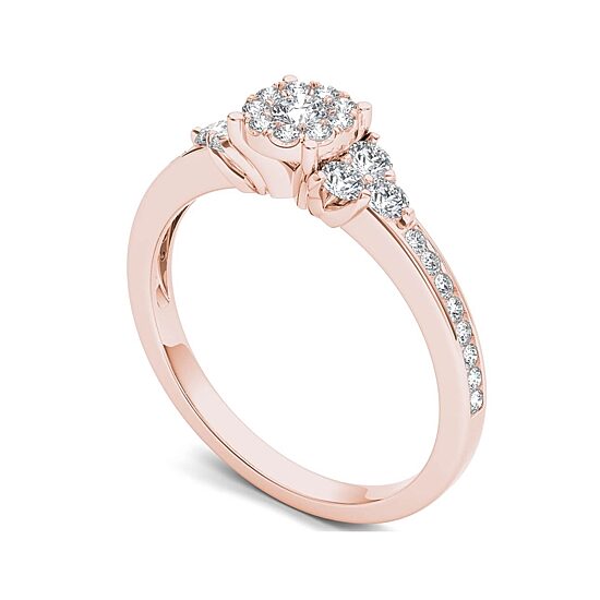 1/2 CT.T.W. Natural Diamond 10K Rose Gold Engagement Ring