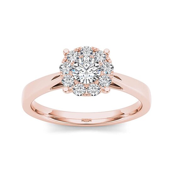 1/2 CT.T.W. Natural Diamond 10K Rose Gold Engagement Ring
