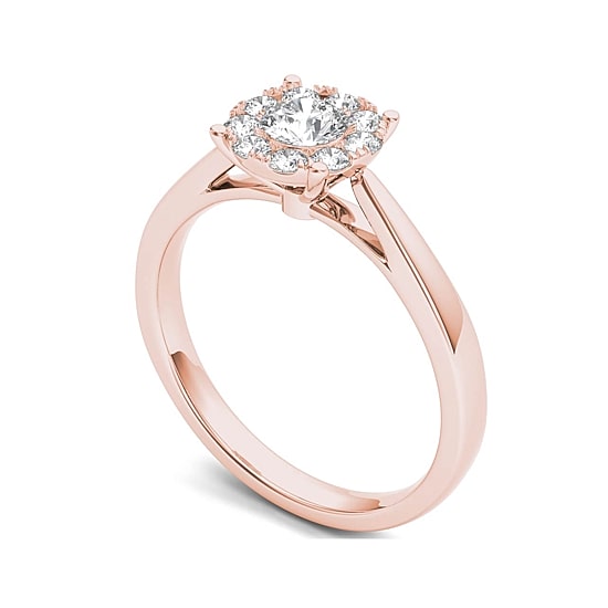 1/2 CT.T.W. Natural Diamond 10K Rose Gold Engagement Ring