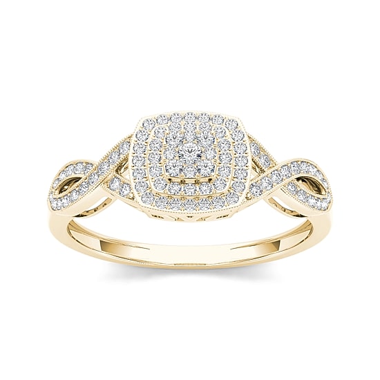 1/4 CT.T.W. Natural Diamond 10K Yellow Gold Engagement Ring