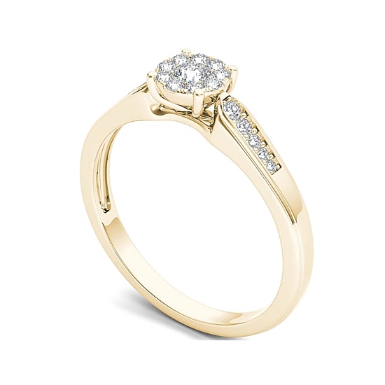 1/4 CT.T.W. Natural Diamond 10K Yellow Gold Engagement Ring