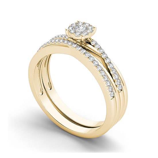 1/4 CT.T.W. Natural Diamond 10K Yellow Gold Engagement Ring