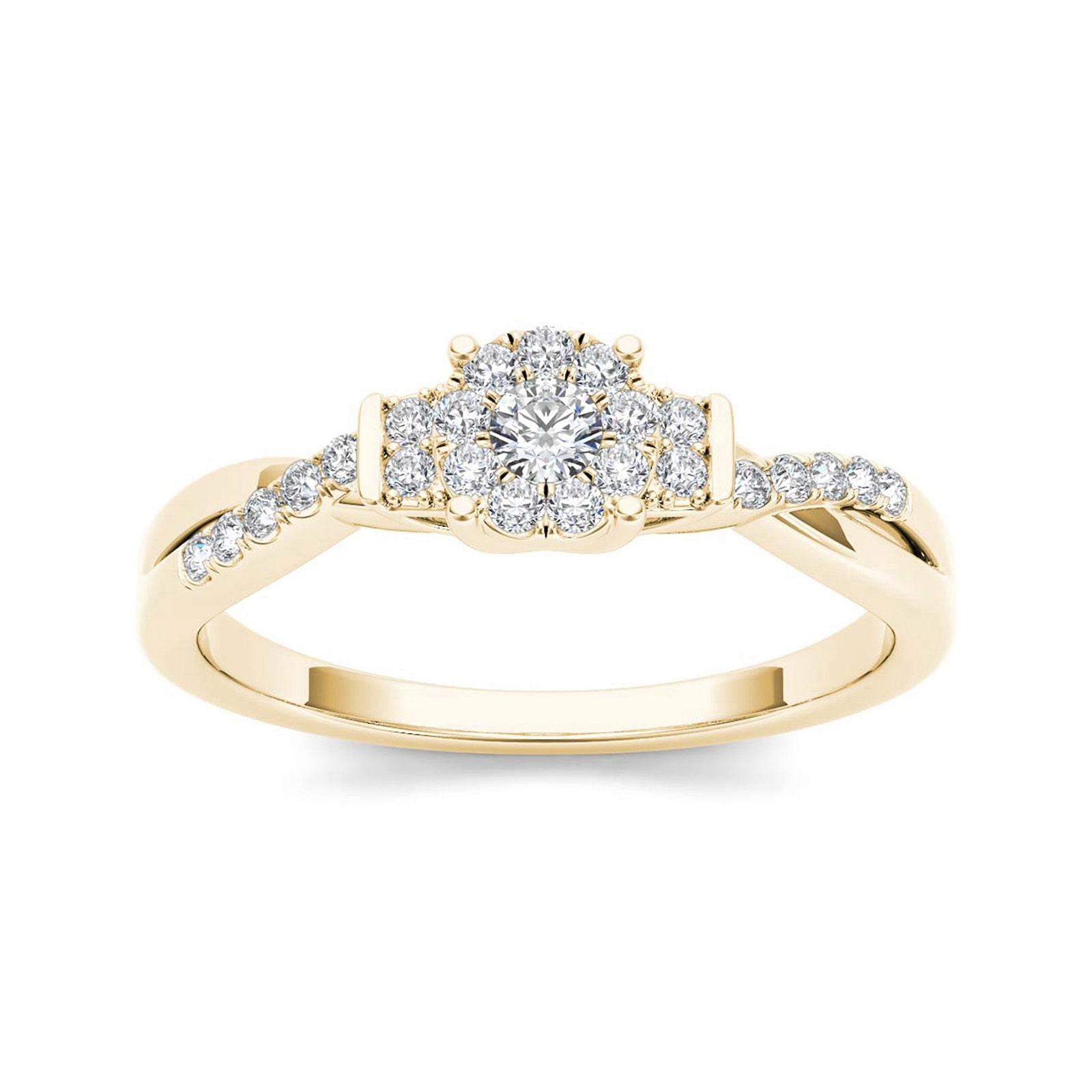 3/4 CT.T.W. Natural Diamond 10K Yellow Gold Engagement Ring