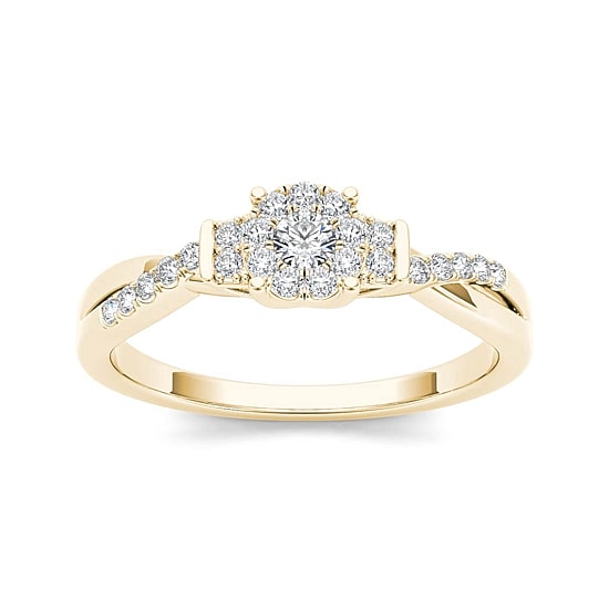 3/4 CT.T.W. Natural Diamond 10K Yellow Gold Engagement Ring