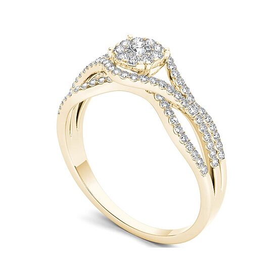 1/2 CT.T.W. Natural Diamond 10K Yellow Gold Engagement Ring