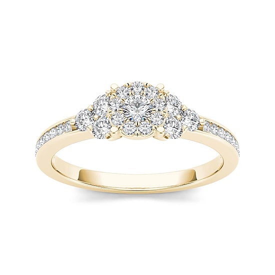 1/2 CT.T.W. Natural Diamond 10K Yellow Gold Engagement Ring