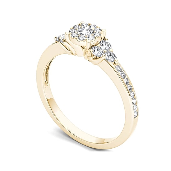 1/2 CT.T.W. Natural Diamond 10K Yellow Gold Engagement Ring