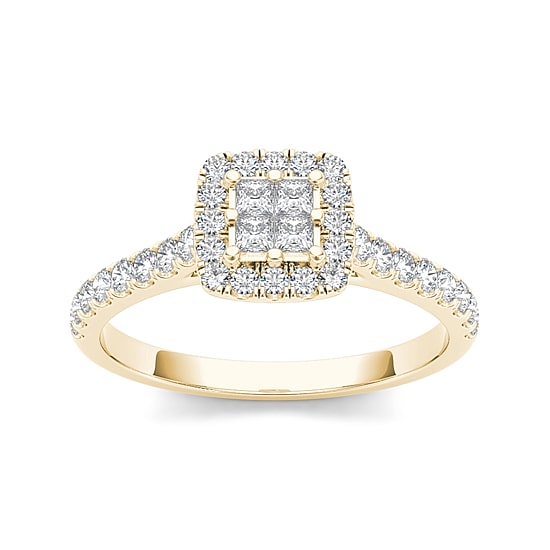1/2 CT.T.W. Natural Diamond 10K Yellow Gold Engagement Ring
