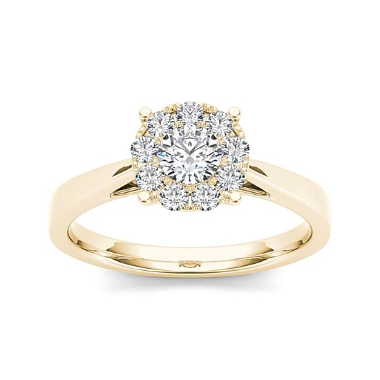1/2 CT.T.W. Natural Diamond 10K Yellow Gold Engagement Ring