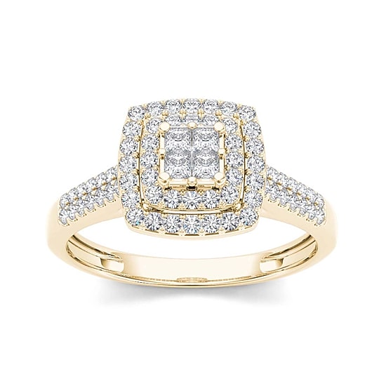 1/2 CT.T.W. Natural Diamond 10K Yellow Gold Engagement Ring