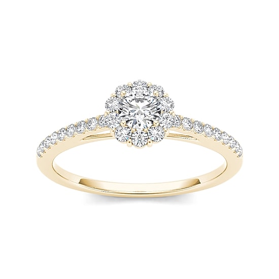 1/2 CT.T.W. Natural Diamond 10K Yellow Gold Engagement Ring